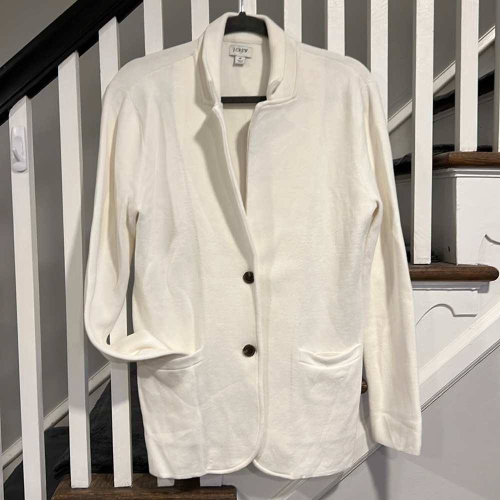 J Crew ivory sweater blazer